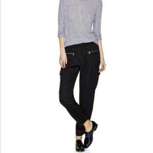 Aritzia Babaton Reagan Lyocell Relaxed Fit Slim Leg Cargo Pants Black